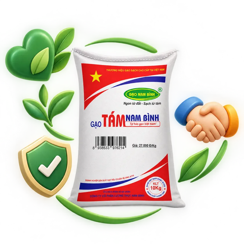 Bao gạo cùng biểu tượng bắt tay, khiên bảo vệ